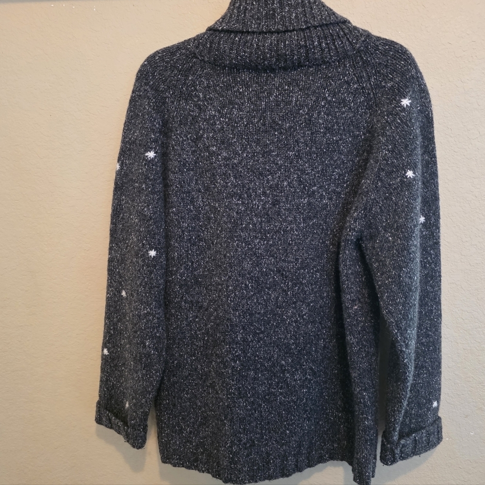 Vintage Bushwacker Wool Blend Reindeer Snowflake Sweater S - Picture 3 of 4